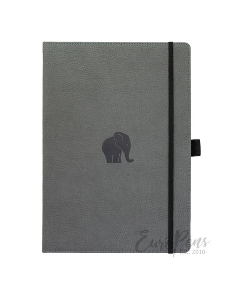 Dingbats A4 Grey Elephant Notebook - Plain Wildlife [D5101GY]