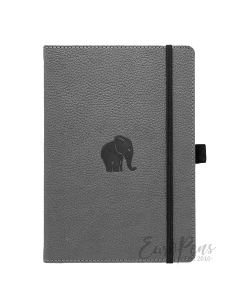 Dingbats A5 Grey Elephant Notebook - Dotted Wildlife [D5023GY]