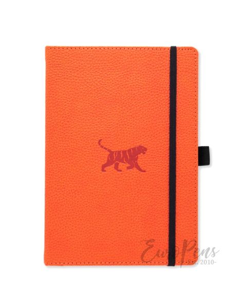 Dingbats A5 Orange Tiger Notebook - Dotted Wildlife [D5023O]