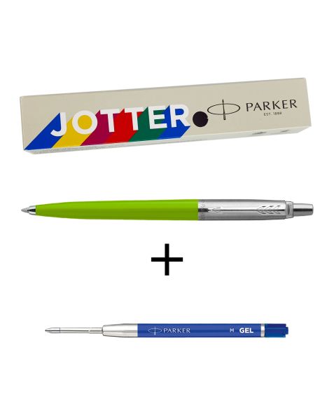 Parker Jotter Ballpoint Pen + Free Parker Blue Gel Refill - Apple Green