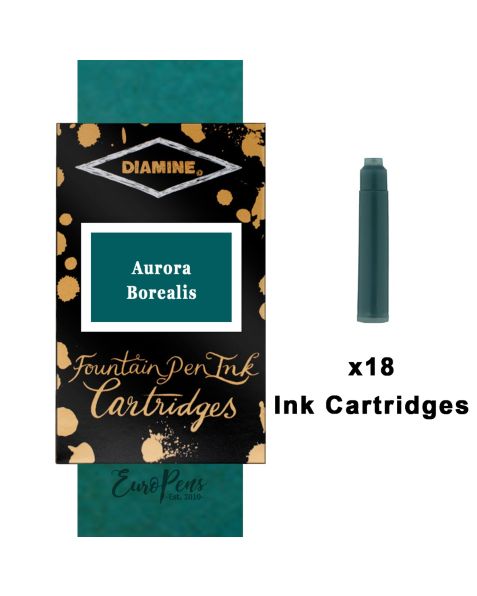 Diamine Fountain Pen Ink Cartridges - 18 Pack - Aurora Borealis