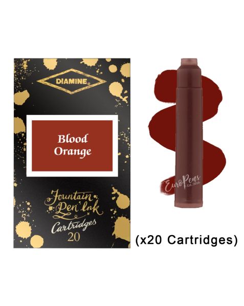 Diamine - Anniversary Ink Cartridges - Blood Orange (20 Pack)