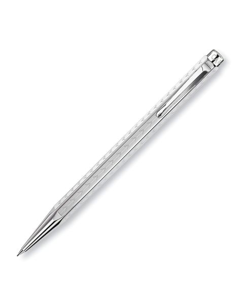 Caran d'Ache Mechanical Pencil - Ecridor Chevron - 0.7mm - Silver Palladium Finish 