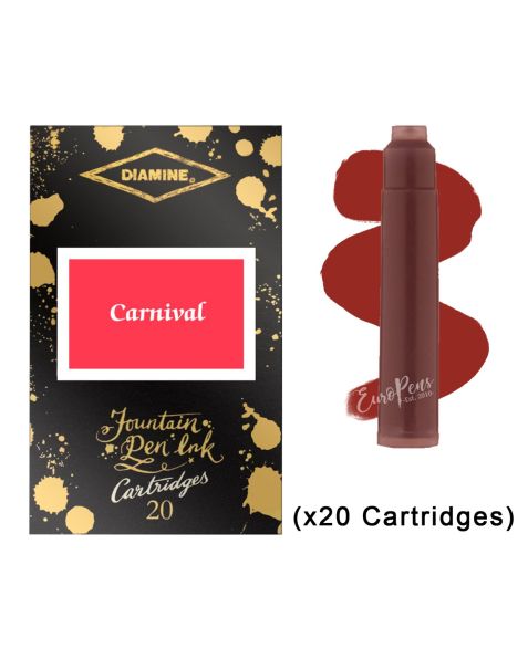 Diamine - Anniversary Ink Cartridges - Carnival Red (20 Pack)
