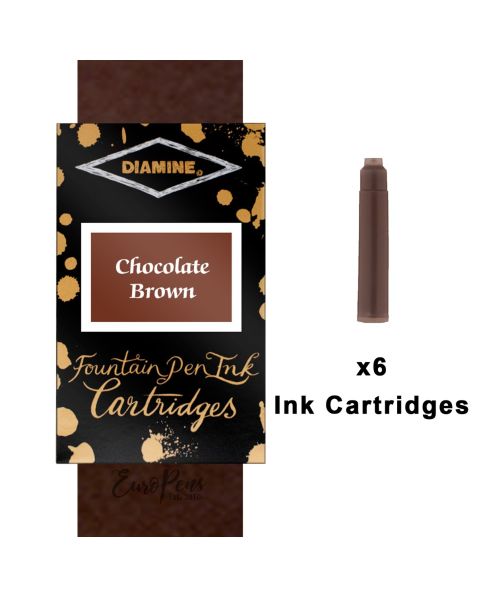 Diamine Ink Cartridges - 6 pack-Chocolate Brown