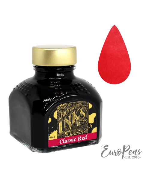 Diamine 80ml Bottled Ink - Classic Red