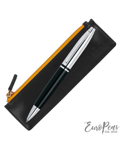 Cross Calais Ballpoint Pen - Black with Chrome Appointments (AT0112-2) with Accessory Pen Case