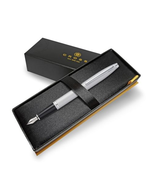 Cross Calais Satin Chrome Fountain Pen - Medium Nib