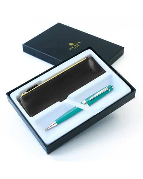 Cross Bailey Ballpoint Pen - Light Series - Teal - Luxury Gift Box & Accessory Pen Case