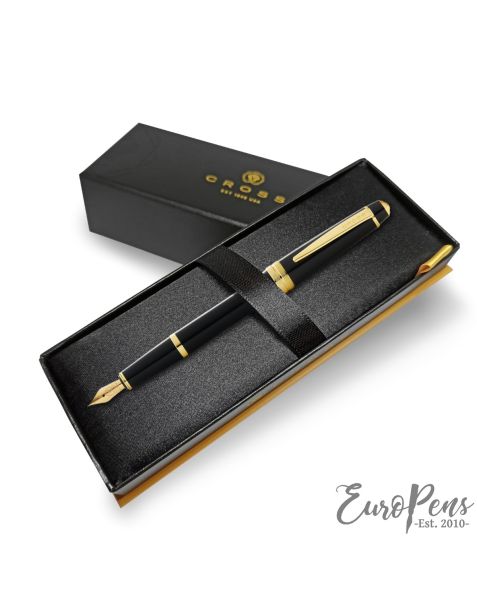 Cross Bailey Light Fountain Pen - Black with Gold Trim