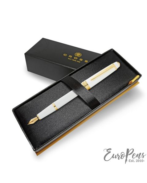 Cross Bailey Light Fountain Pen - White with Gold Trim