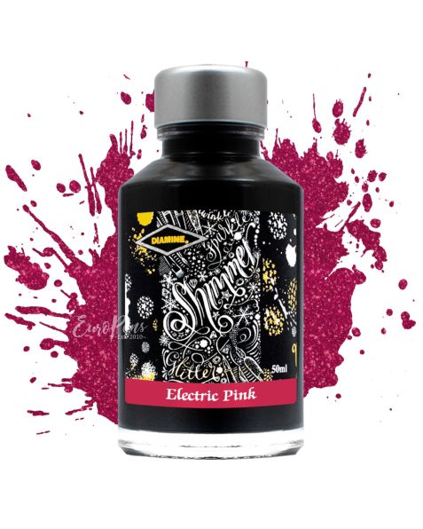 Diamine Shimmering Fountain Pen Bottled Ink - 50ml - Electric Pink