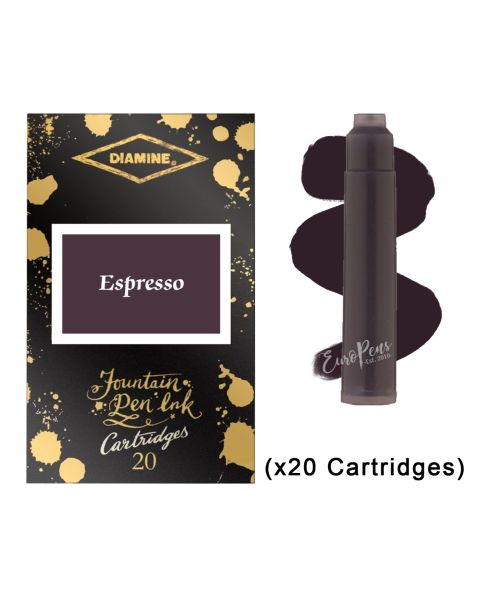 Diamine - Anniversary Ink Cartridges - Espresso (20 Pack)