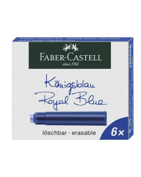 Faber Castell Standard Ink Cartridges - Pack of 6 - Blue