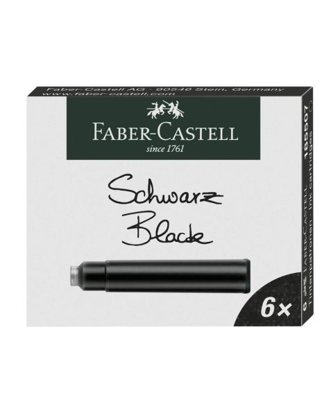 Faber Castell Standard Ink Cartridges - Pack of 6 - Black