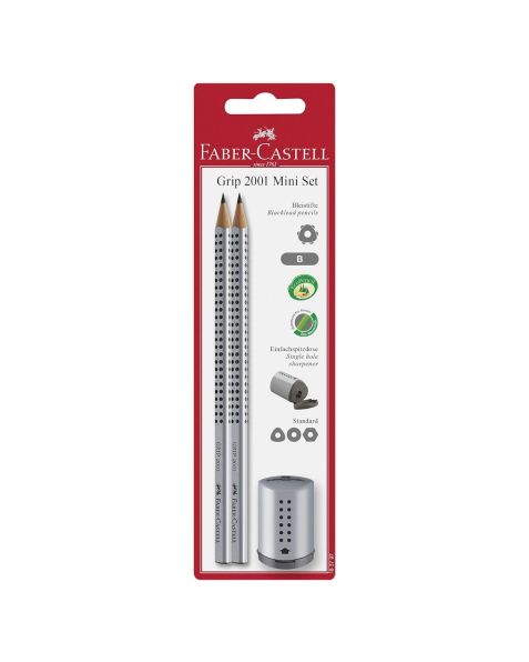 Faber-Castell Grip 2001 Pencils and Mini Sharpener - B