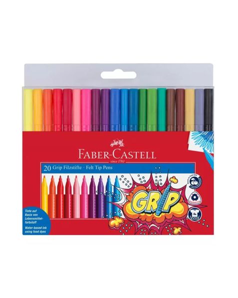 Faber Castell Grip Felt-tip Pens (155320) Pack of 20
