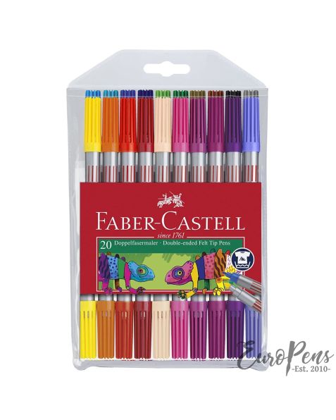 Faber Castell Double Ended Fibre-Tip Pen Set - Pack of 20
