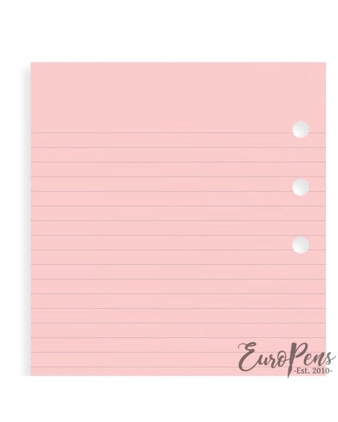 Filofax Personal Pink Ruled Notepaper 
