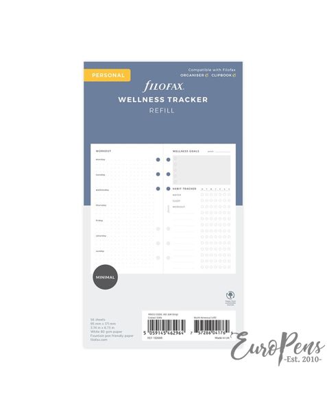 Filofax Personal Wellness Trackers Refill Pack 