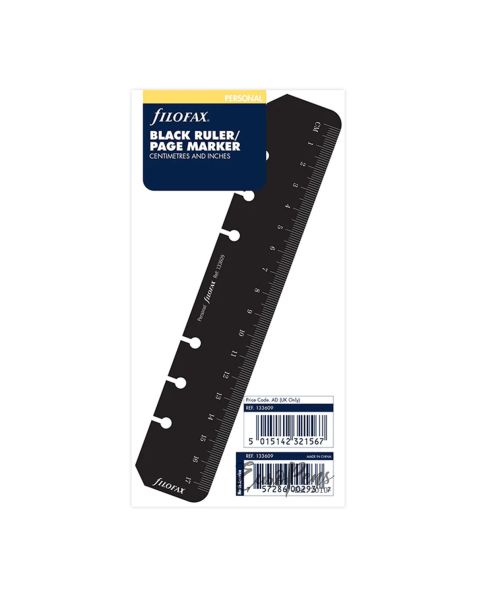 Filofax Personal Ruler Page Marker Black 