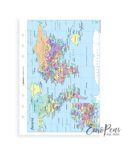 Filofax A5 World Map 