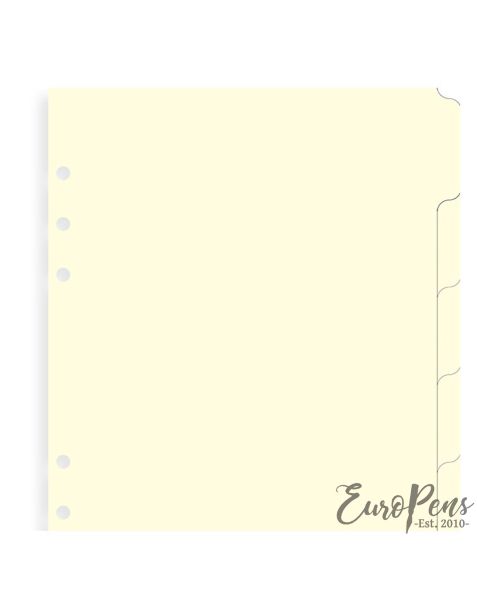 Filofax A5 Blank Index Cream 6 Tabs 