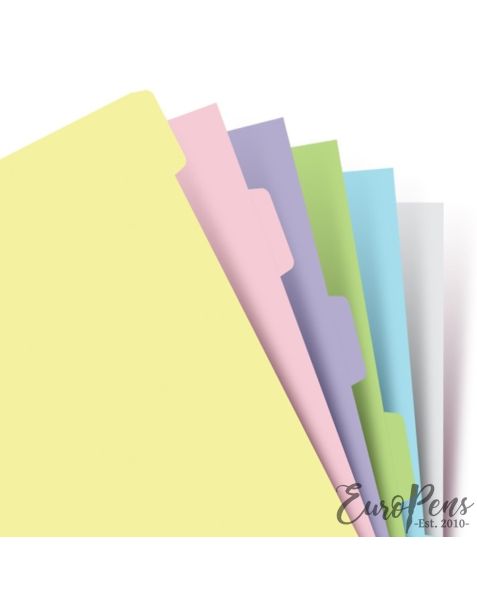 Filofax A5 Pastel Refill 6 Blank Tabs Index 