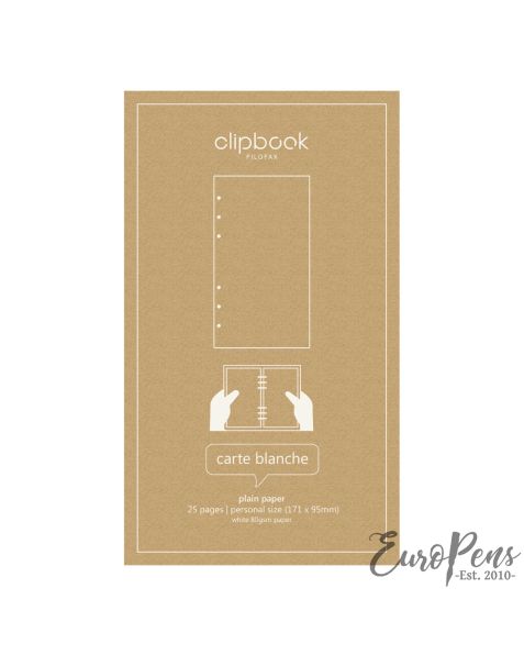 Filofax Personal Clipbook Blank Refill Paper 