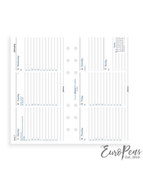 Filofax Personal Horizontal Week On Two Pages Appointments - 2022 