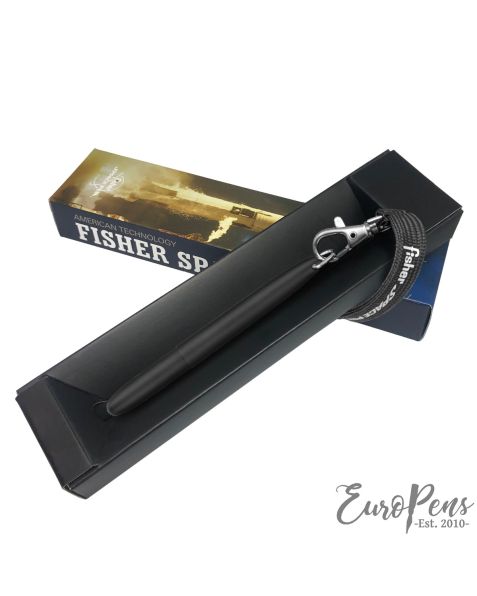 Fisher Bullet Space Pen - Ballpoint – Black with D Ring and Black Fisher Lanyard