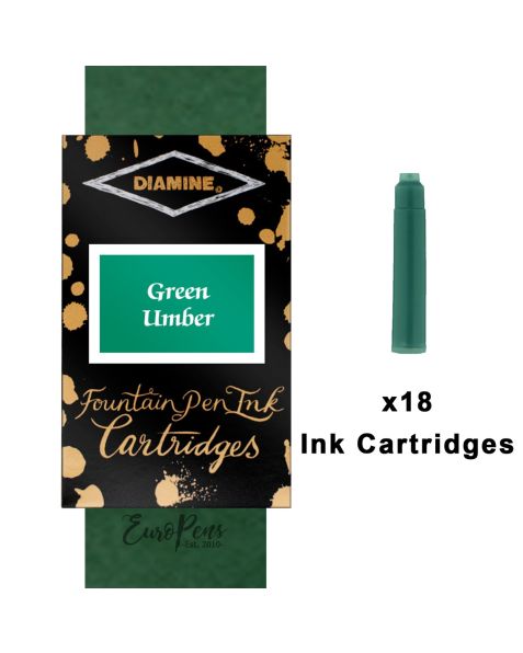 Diamine Ink Cartridges - 18pack- Green Umber