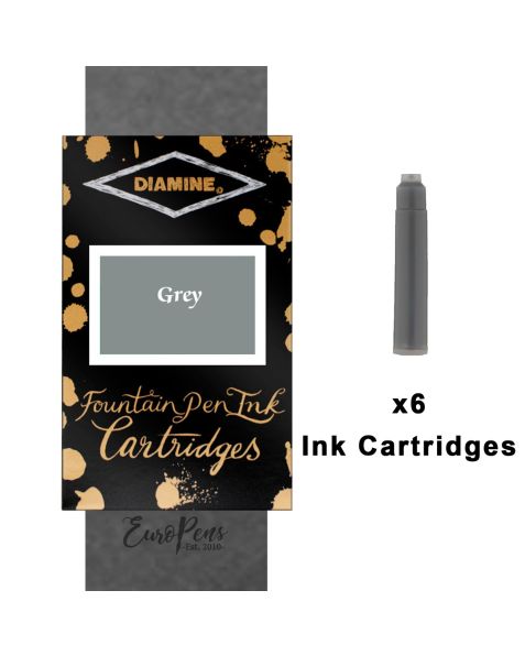 Diamine Ink Cartridges - 6 pack-Grey
