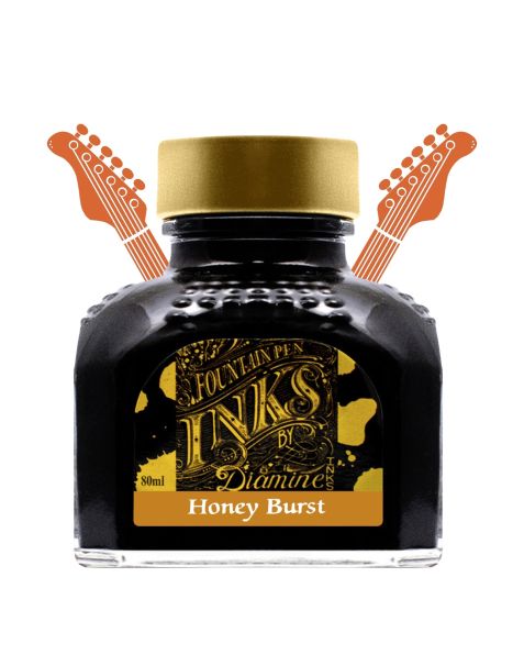 DIAMINE Guitar 80ml Fountain Pen Ink Bottle: Honey Burst