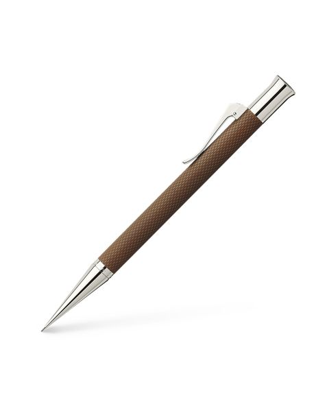 Graf von Faber-Castell - Propelling Pencil Rhodium Guilloche Cognac (136535)