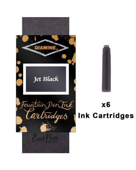 Diamine Ink Cartridges - 6 pack-Jet Black
