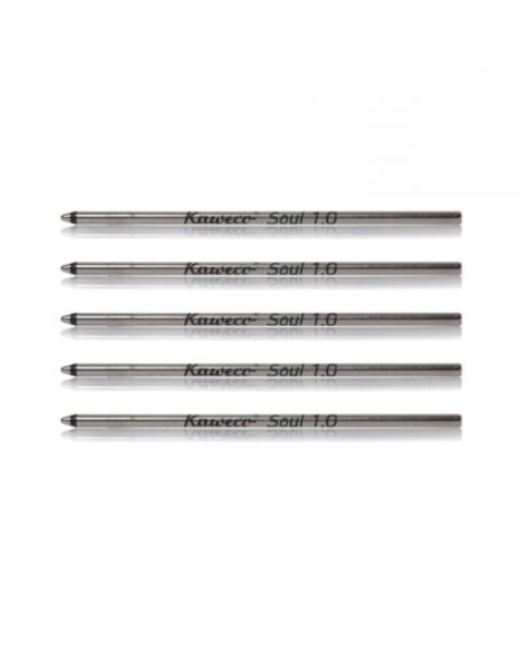KAWECO D1 Ballpoint Pen Medium (1.0) Refills: Black (Pack of 5)