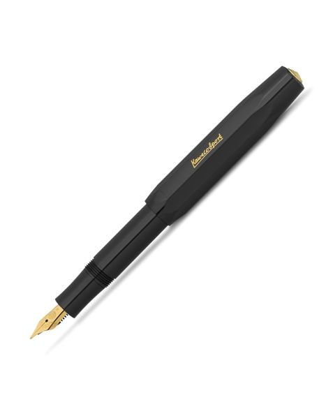 Kaweco Classic Sport Fountain Pen Black F (Goldpl. Nib)