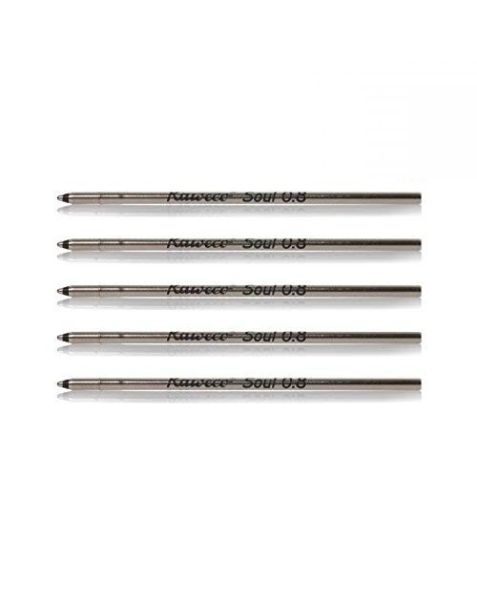 KAWECO D1 Ballpoint Pen Fine (0.8) Refills: Black (Pack of 5)