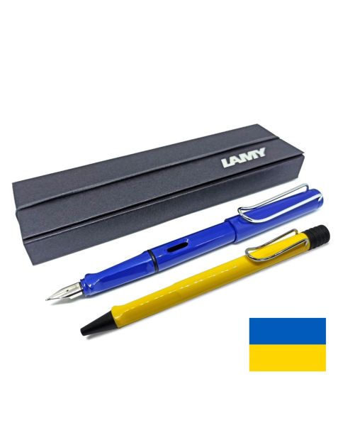 Lamy Safari Fountain Pen & Ballpoint Set in Box - Ukraine