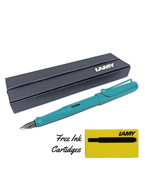 LAMY safari Fountain Pen - Candy Aquamarine (021) Limited Edition 2020 + Free Black Ink Cartridges