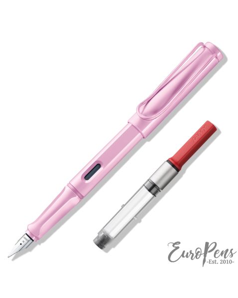 LAMY safari Fountain Pen - Deelite Light Rose (0D1) & Z28 Ink Converter - Bundle