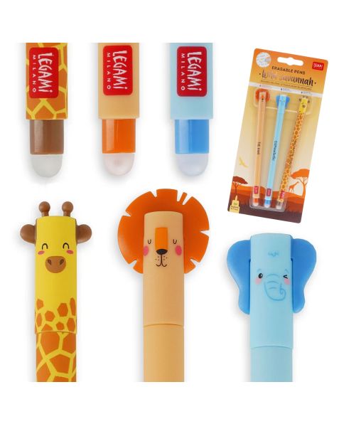 Legami Set of 3 Erasable Gel Pens-Savannah Set