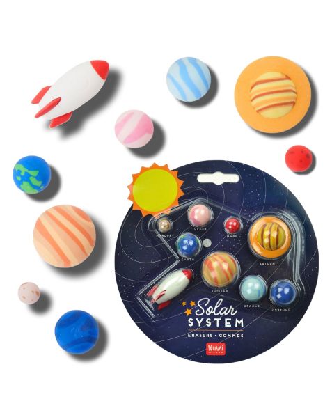 Legami Solar System - Set Of 9 Erasers