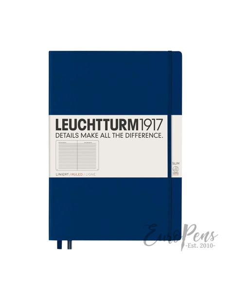 Leuchtturm1917 Notebook (A4+) Master Slim Hardcover - Navy - Ruled