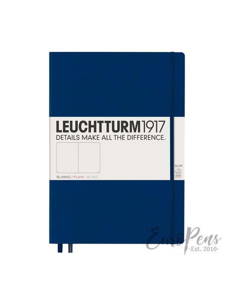 Leuchtturm1917 Notebook (A4+) Master Slim Hardcover - Navy - Plain