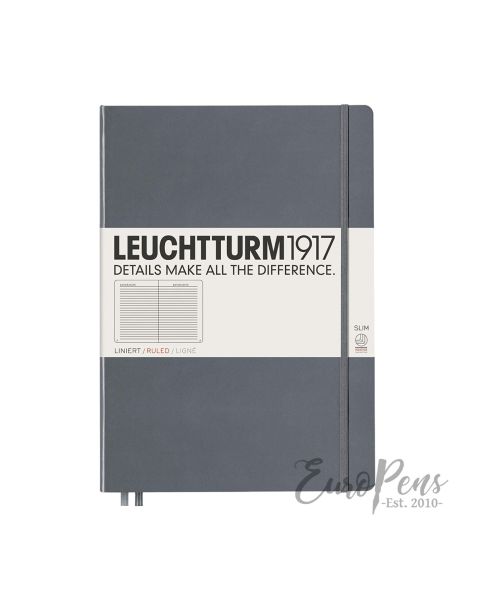 Leuchtturm1917 Notebook (A4+) Master Slim Hardcover - Anthracite - Ruled