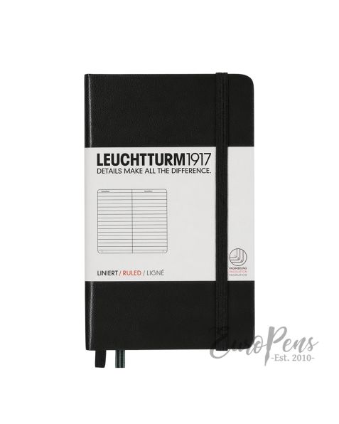 Leuchtturm1917 Notebook (A6) Pocket Classic Hardcover - Black - Ruled