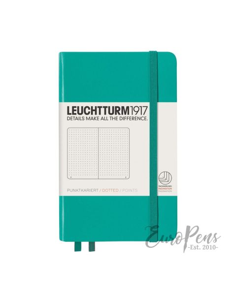 Leuchtturm1917 Notebook (A6) Pocket Classic Hardcover - Emerald - Dotted