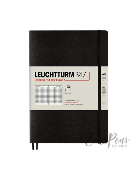 Leuchtturm1917 Notebook (A5) Medium Softcover - Black - Squared